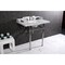Kingston Brass 36 Carrara Marble Console Sink with Brass Legs, Marble WhitePolished Nickel LMS36MBSQ6 - alternate 4